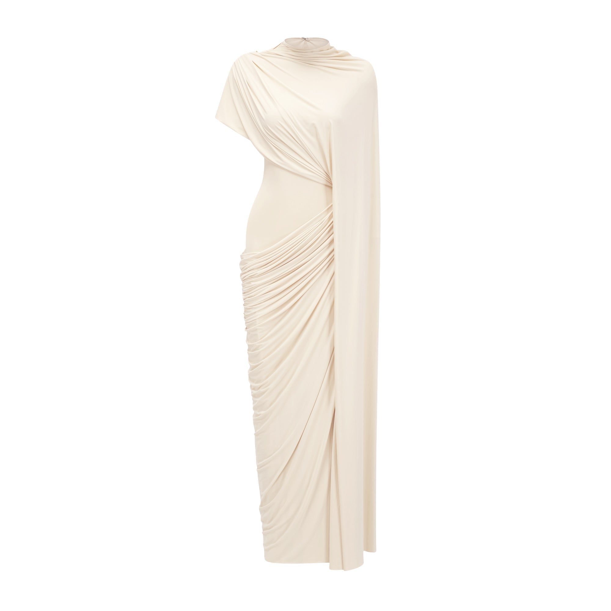 Asymmetrical Draped Cape and Maxi Dress Set