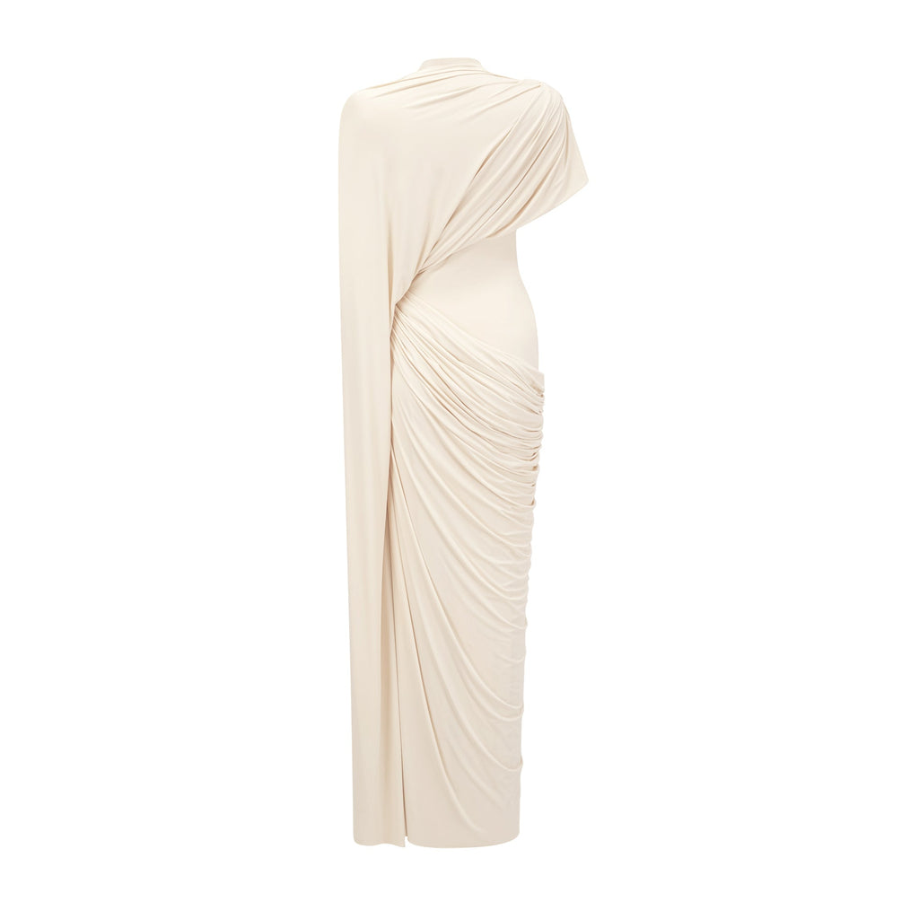 Asymmetrical Draped Cape and Maxi Dress Set