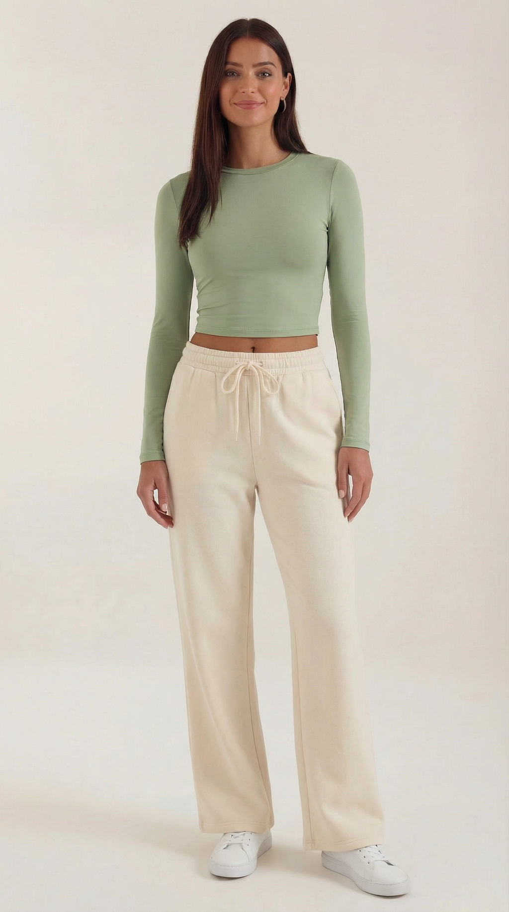 Long Sleeve Crop Top with Thumbholes