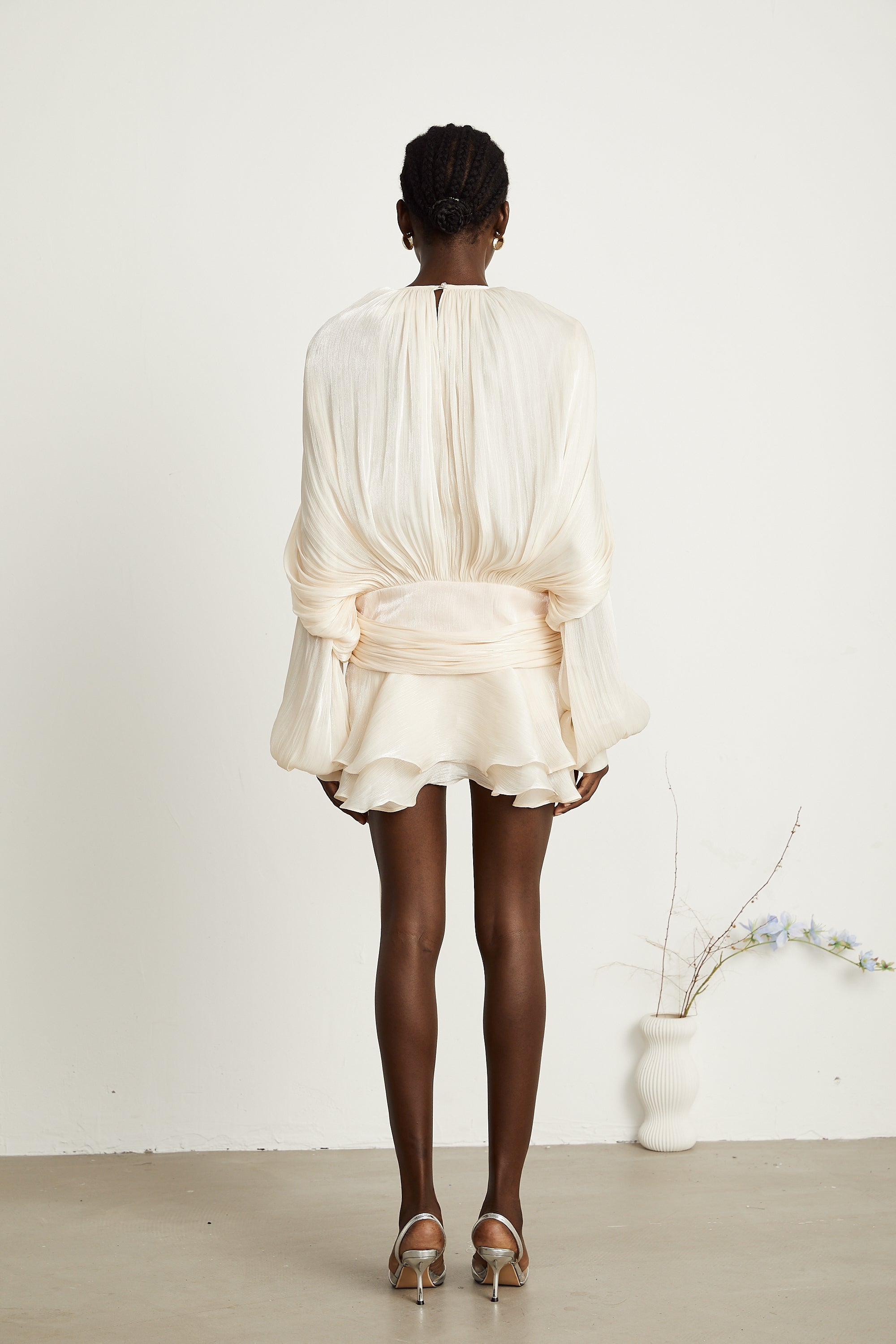Fully Pleated Ruffle Mini Dress