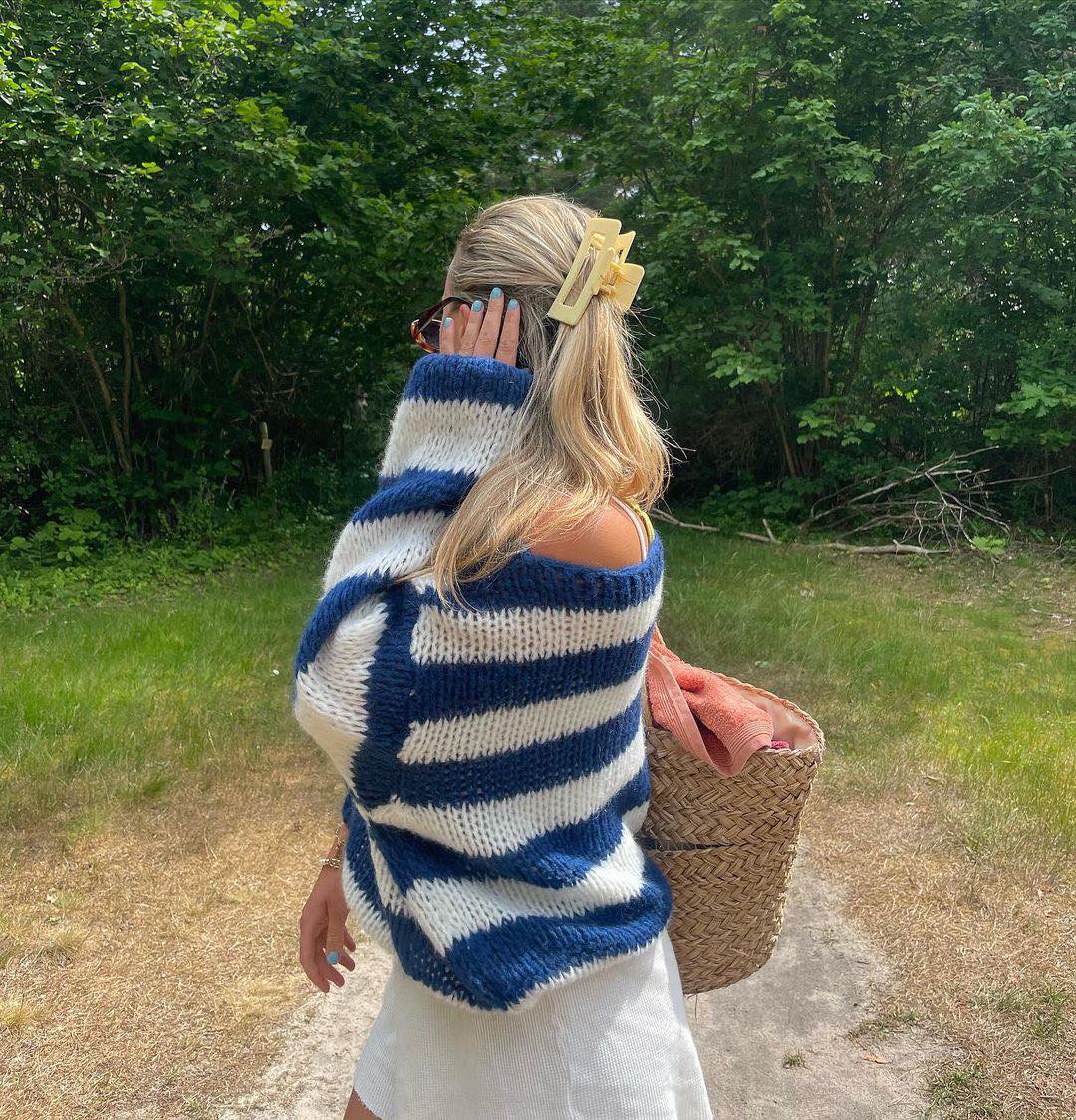 Oversized High Neck Knit Sweater