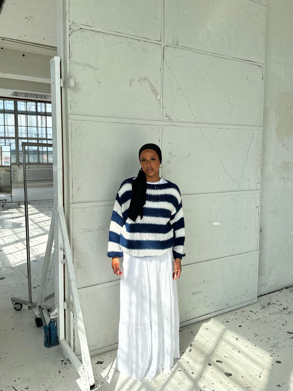Oversized High Neck Knit Sweater