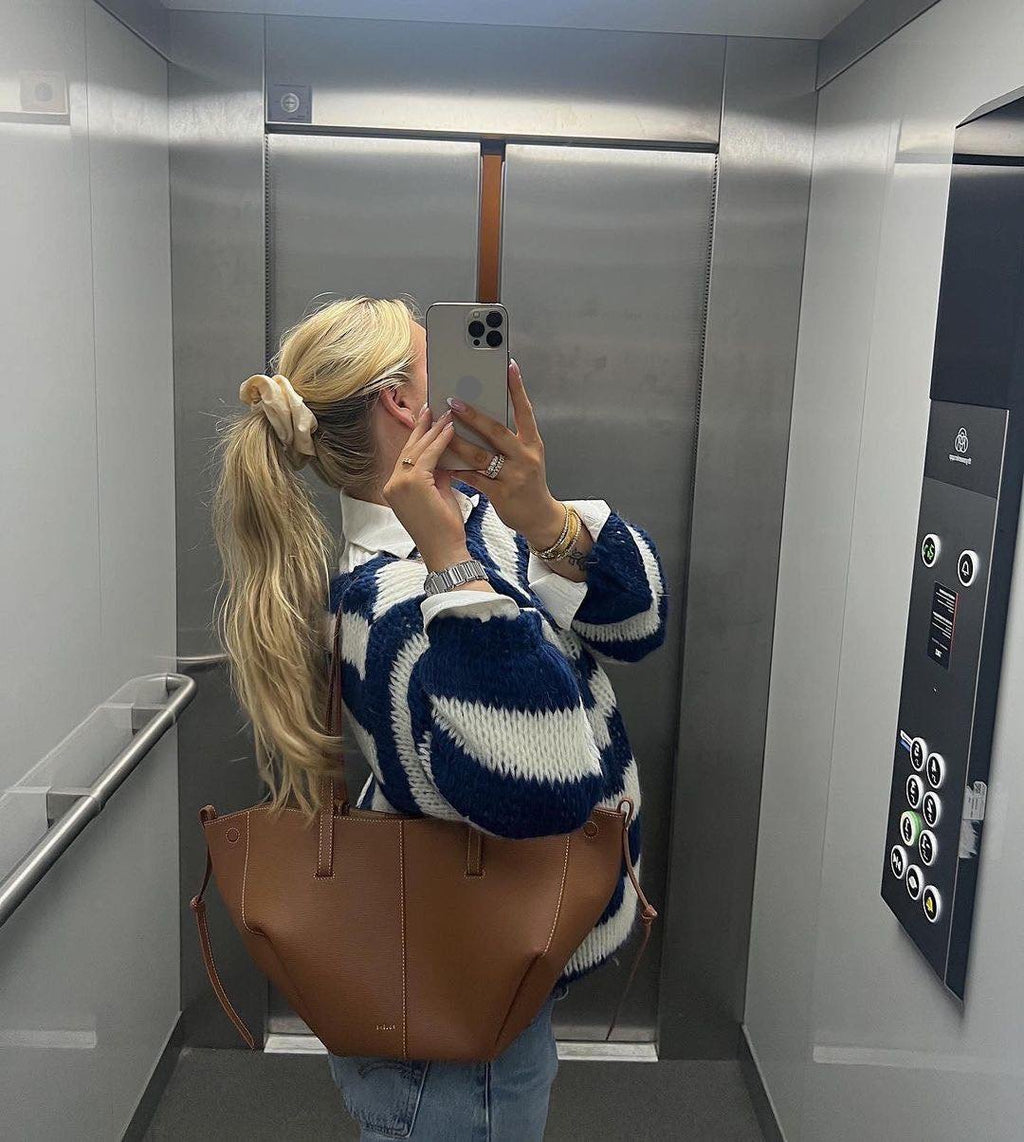 Oversized High Neck Knit Sweater