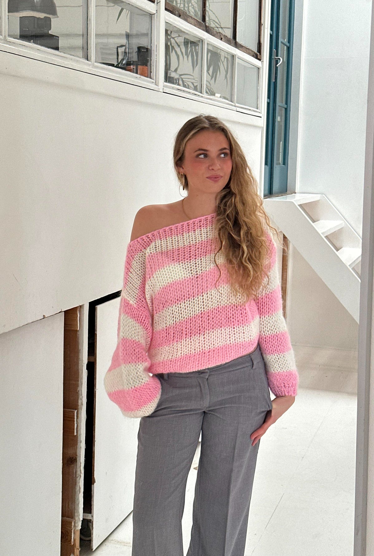 Oversized High Neck Knit Sweater
