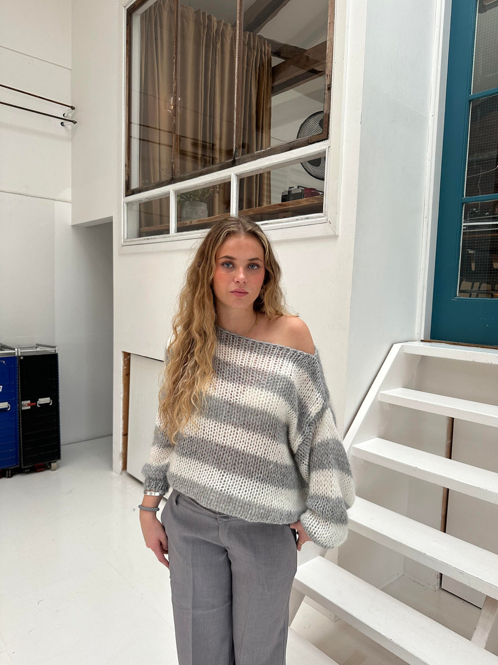 Oversized High Neck Knit Sweater