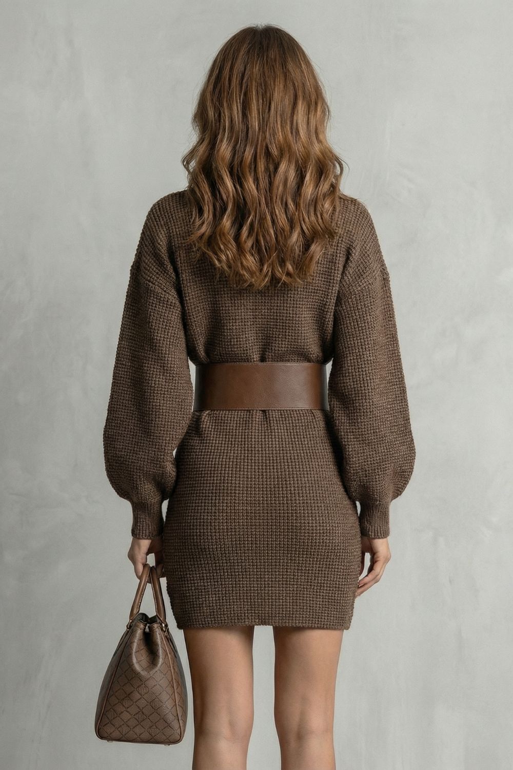 Belted Knit Mini Dress
