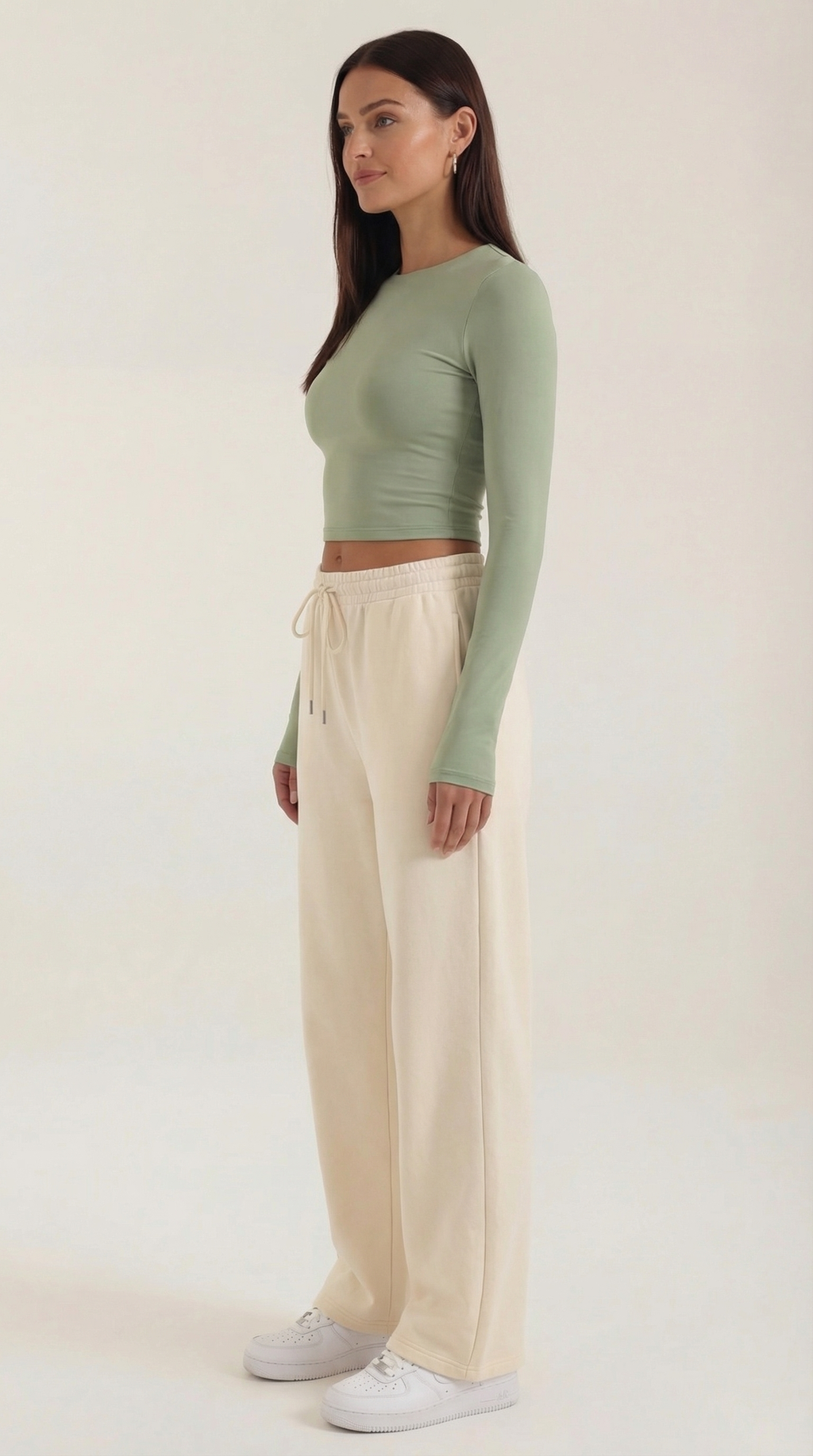 Long Sleeve Crop Top with Thumbholes