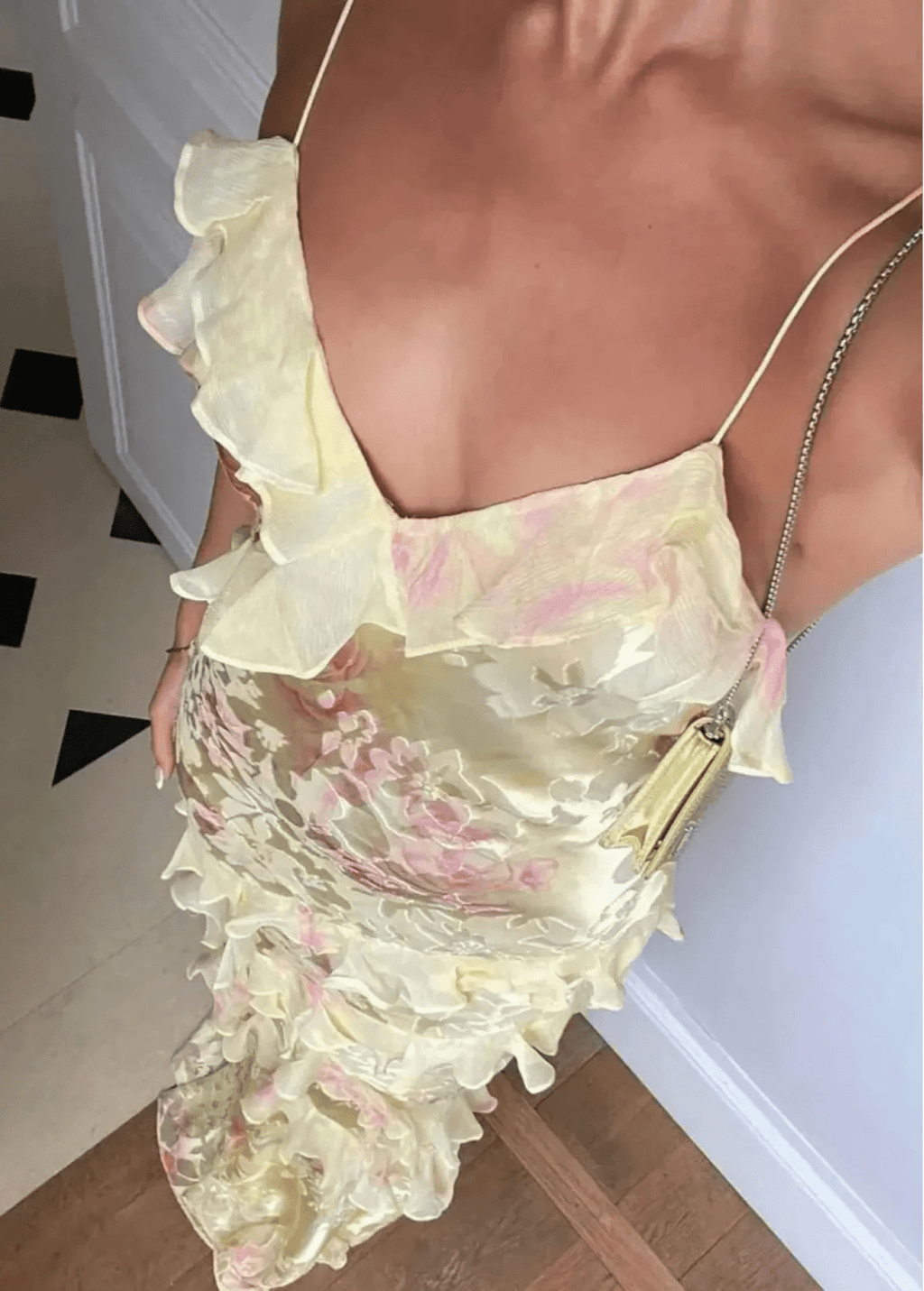 Airborne Floral Ruffle Maxi Dress