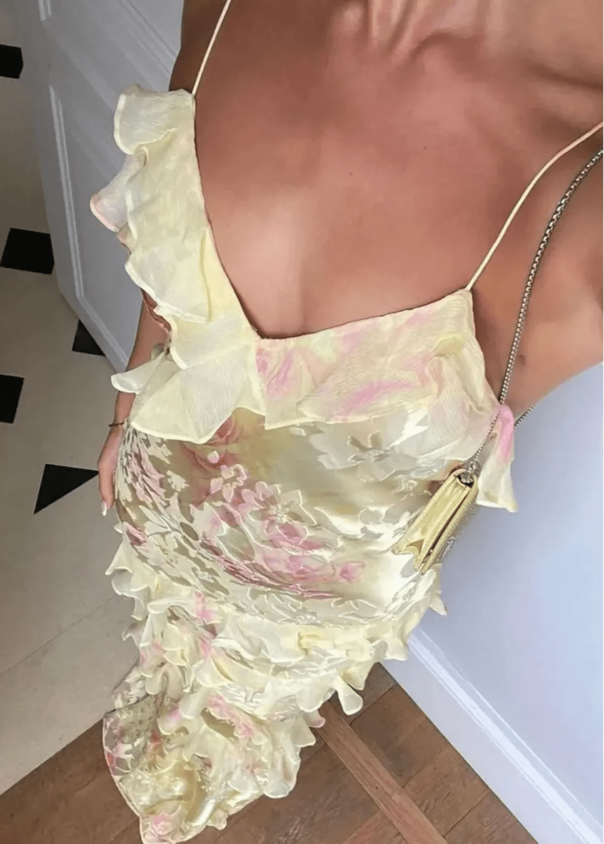 Airborne Floral Ruffle Maxi Dress