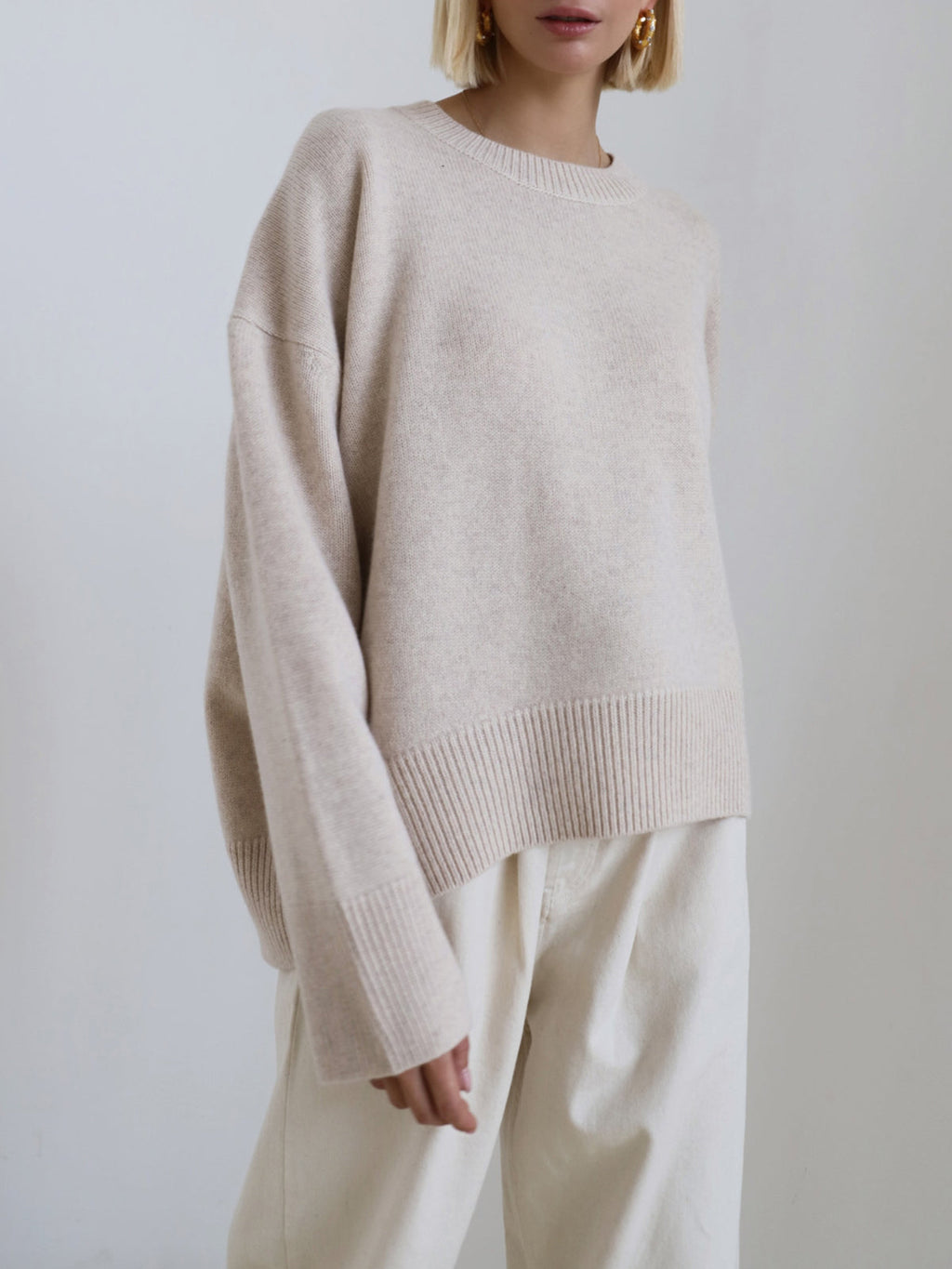 Women’s  Oversized Crewneck Knit Sweater