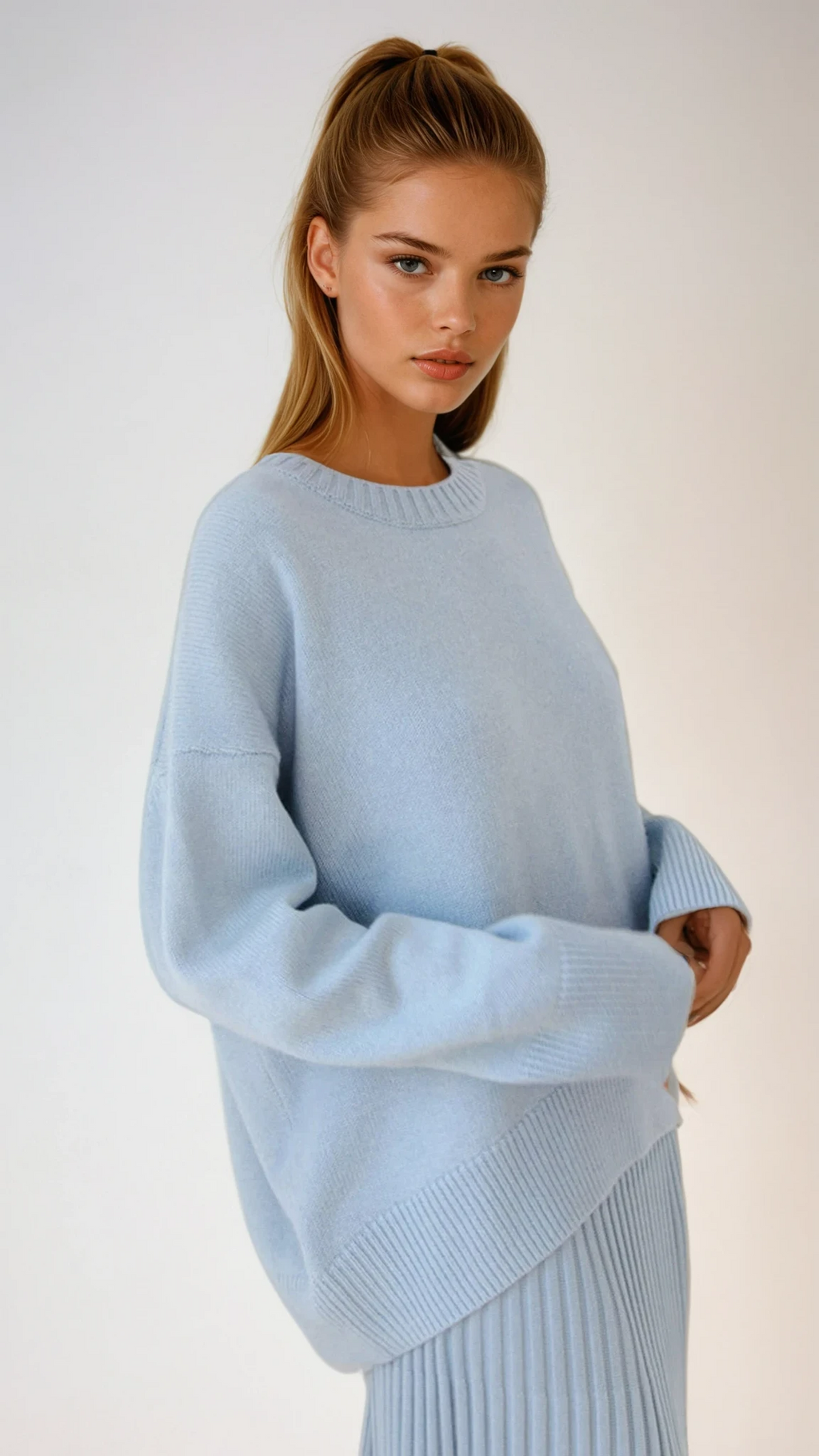 Women’s  Oversized Crewneck Knit Sweater