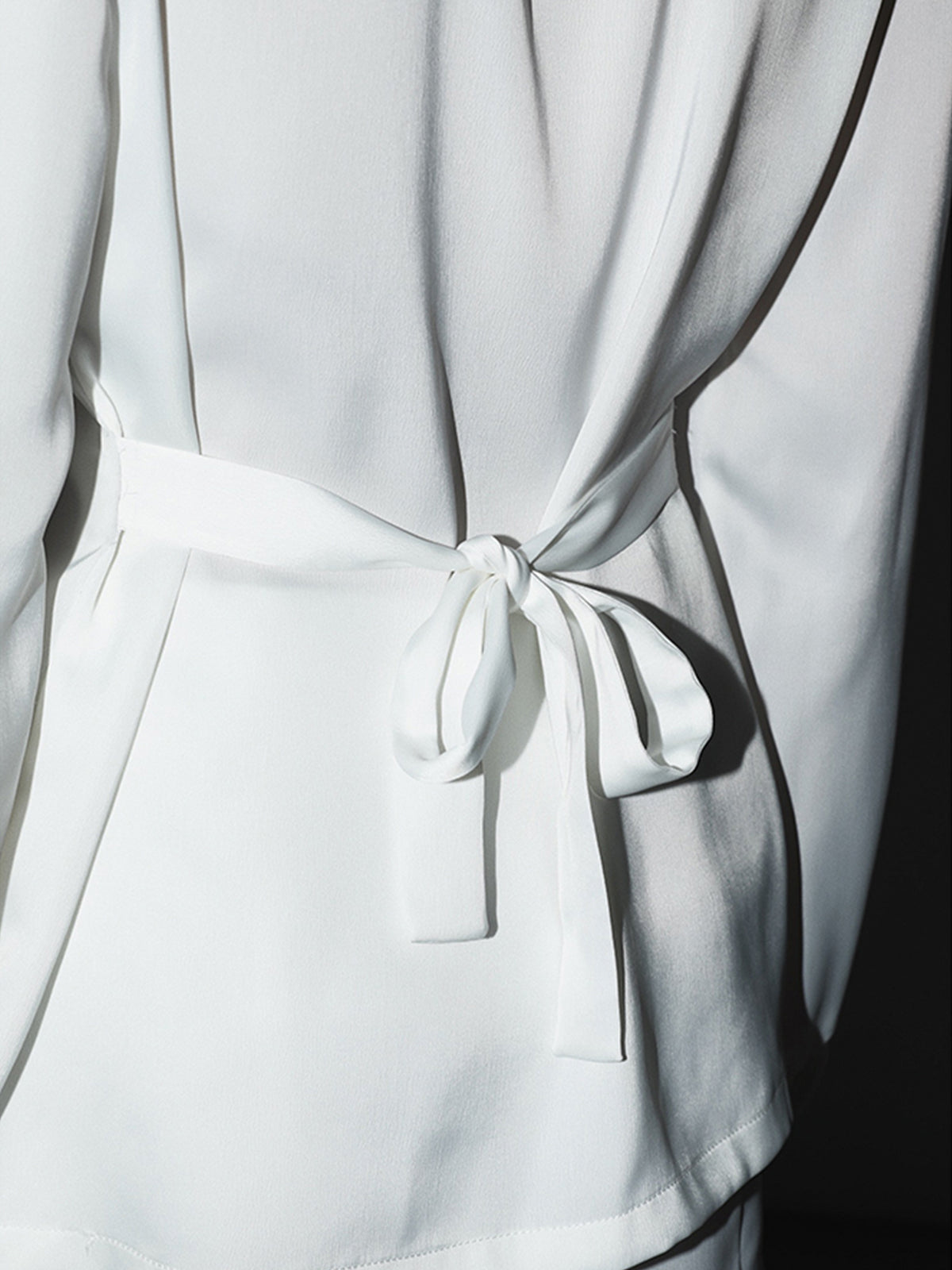 Satin Oversized Satin Tie Back Shirt