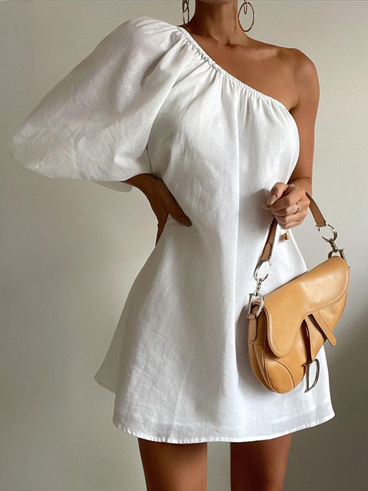 Cotton Linen Short Dress