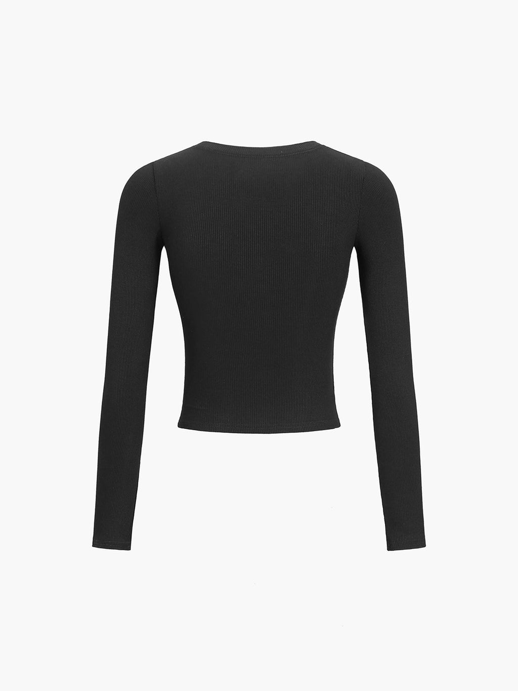 Button-Down Long Sleeve Crop Top