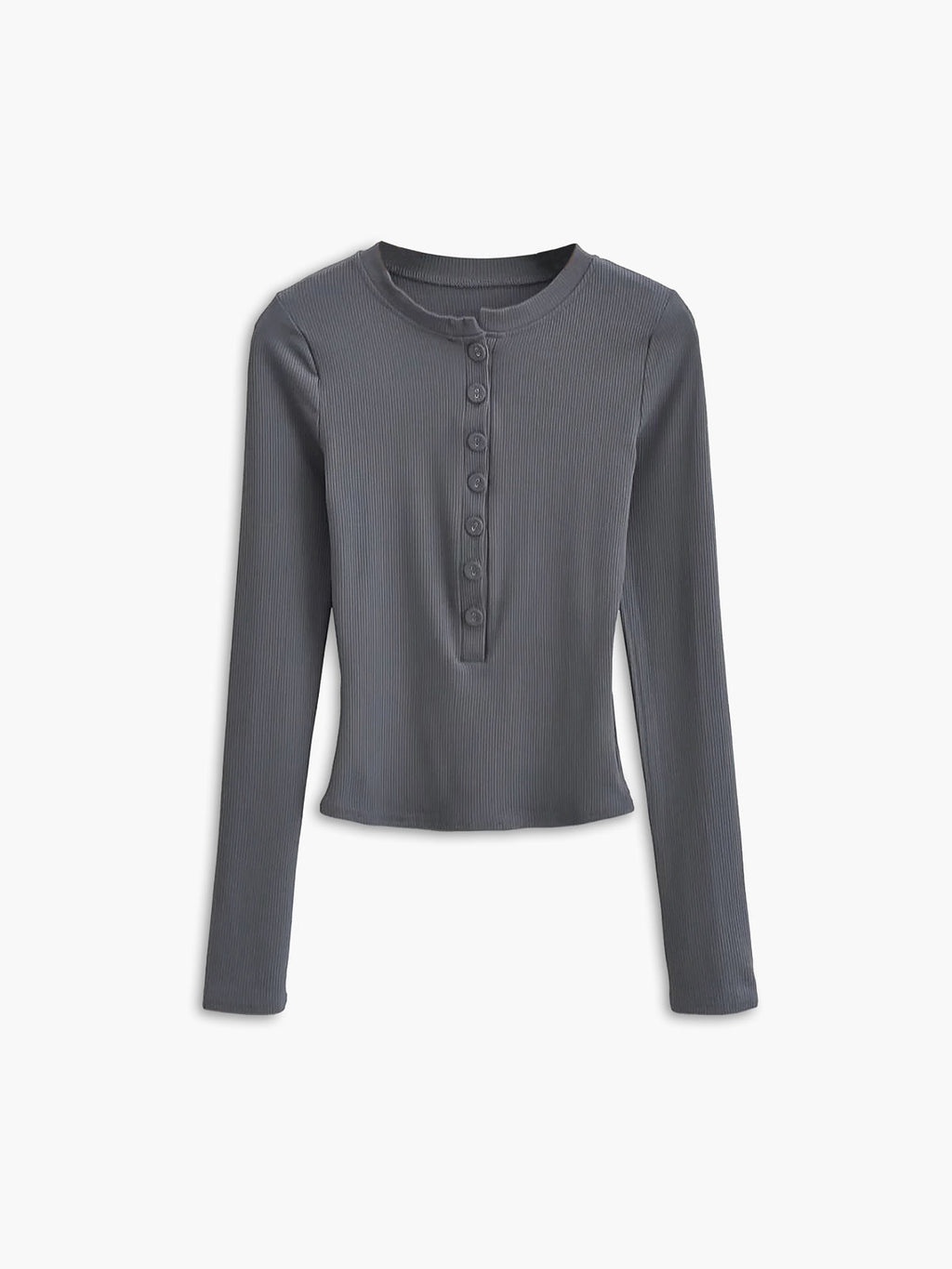 Button-Down Long Sleeve Crop Top