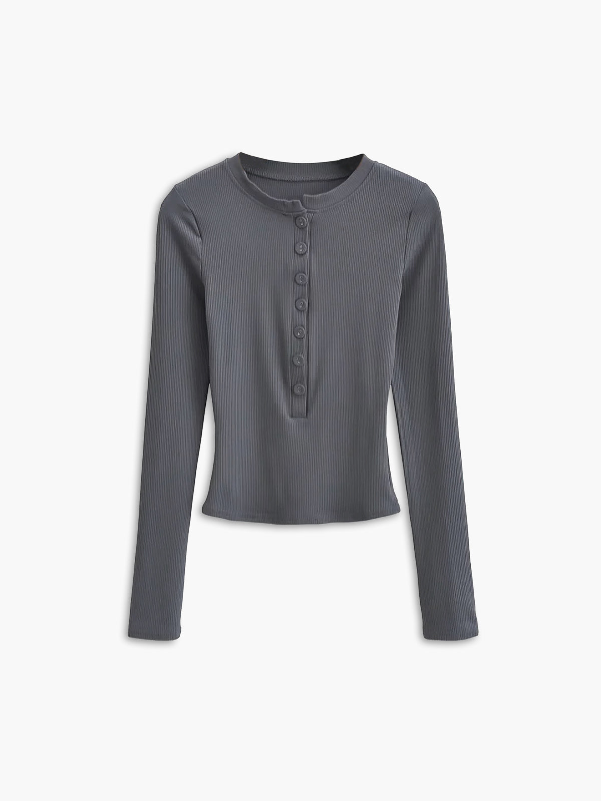 Button-Down Long Sleeve Crop Top