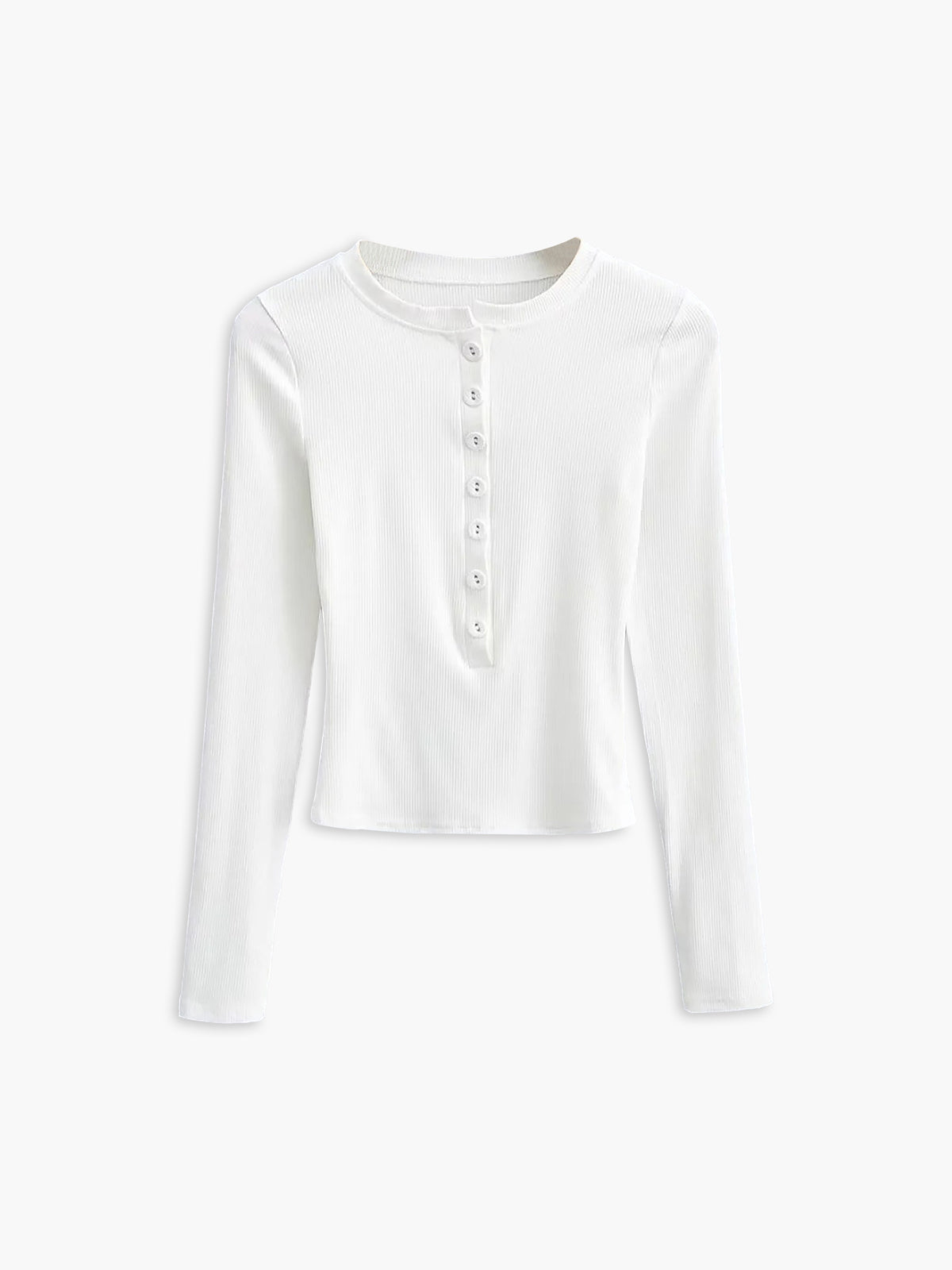 Button-Down Long Sleeve Crop Top