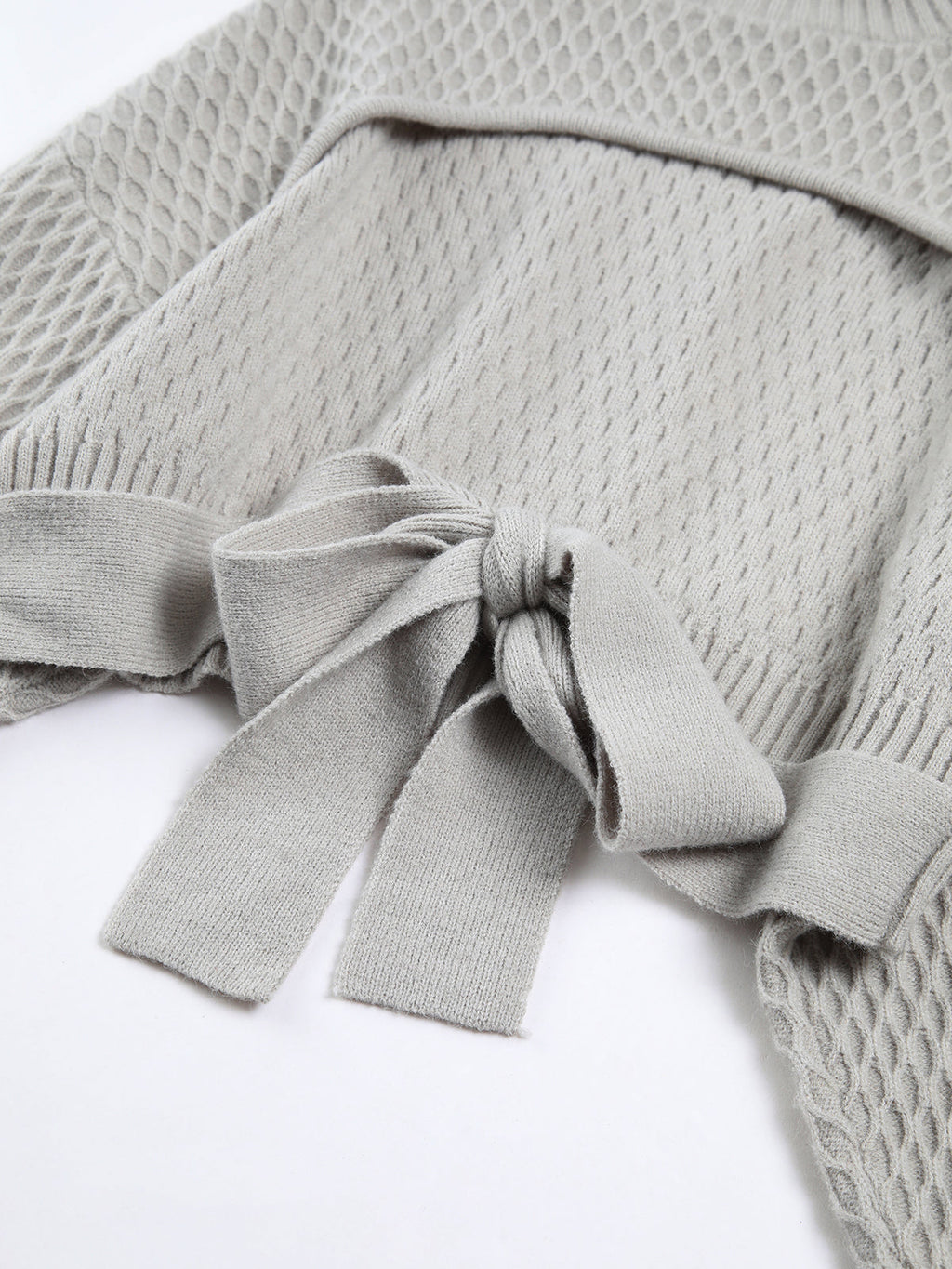 Open-Back Tie Knit Sweater