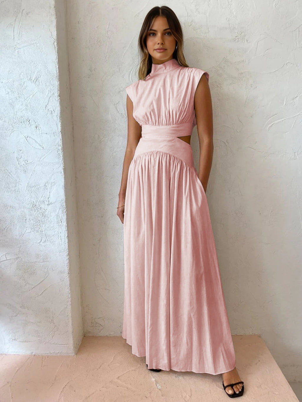Sleeveless Cut Out Formal Occasion Maxi Dress
