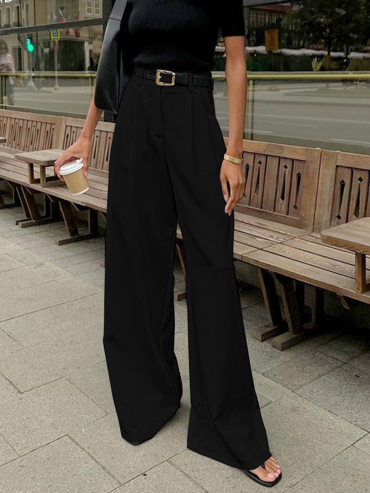 Women's High-Waist Wide-Leg Trousers