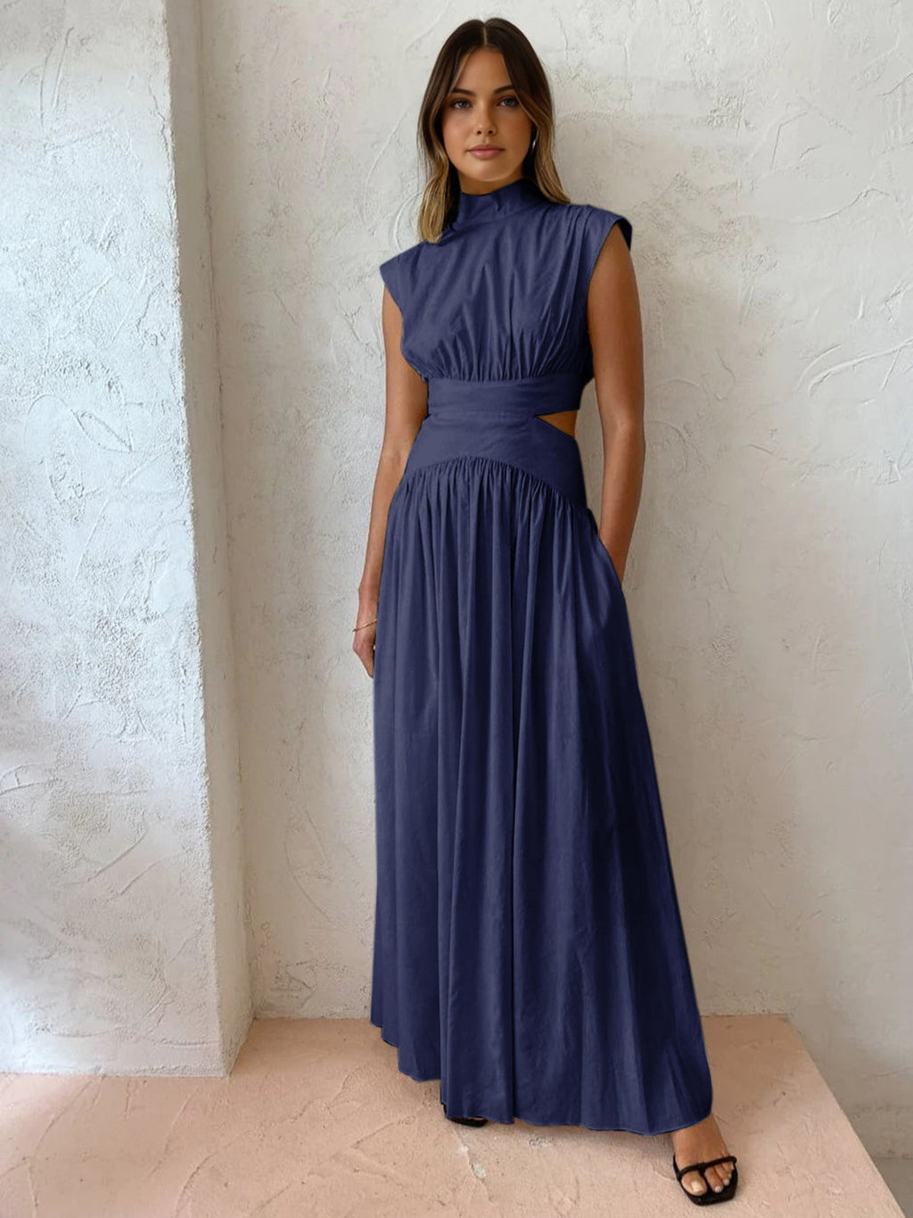Sleeveless Cut Out Formal Occasion Maxi Dress
