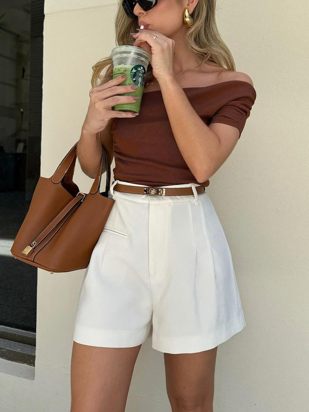 Tailored Mid-Waist Shorts