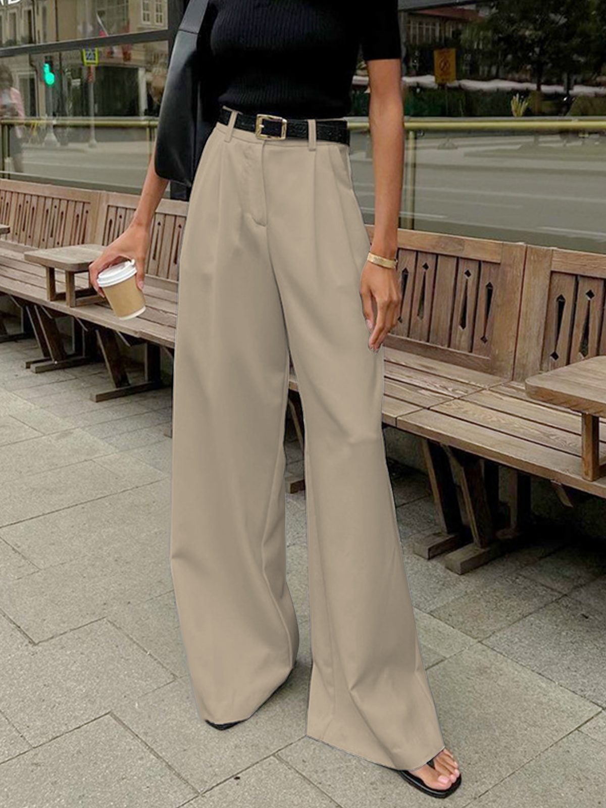 Women's High-Waist Wide-Leg Trousers