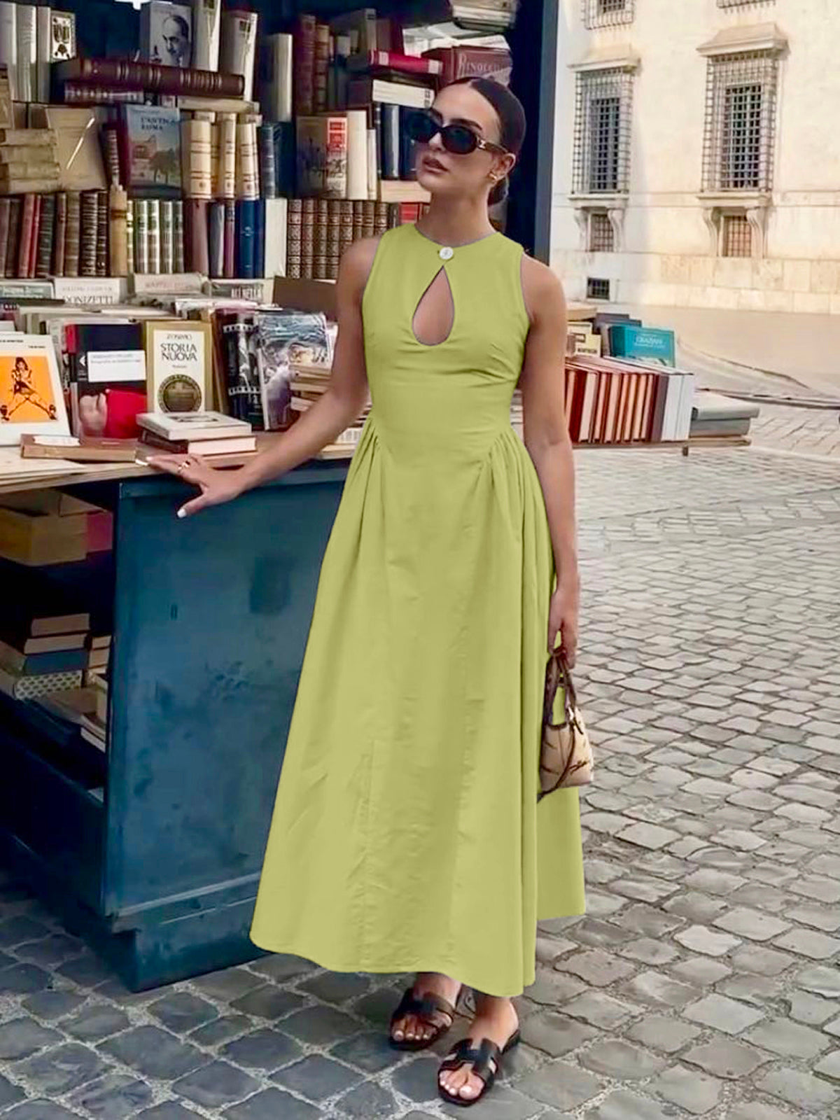 Sleeveless Keyhole Midi Dress