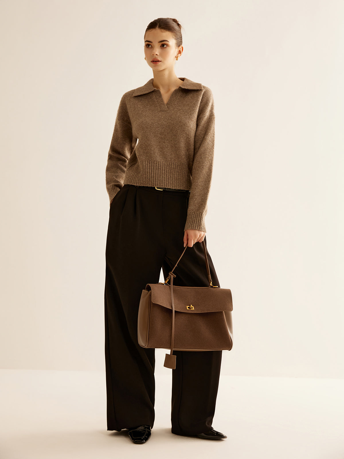 Structured Utility Large Capacity Flap Shoulder Bag