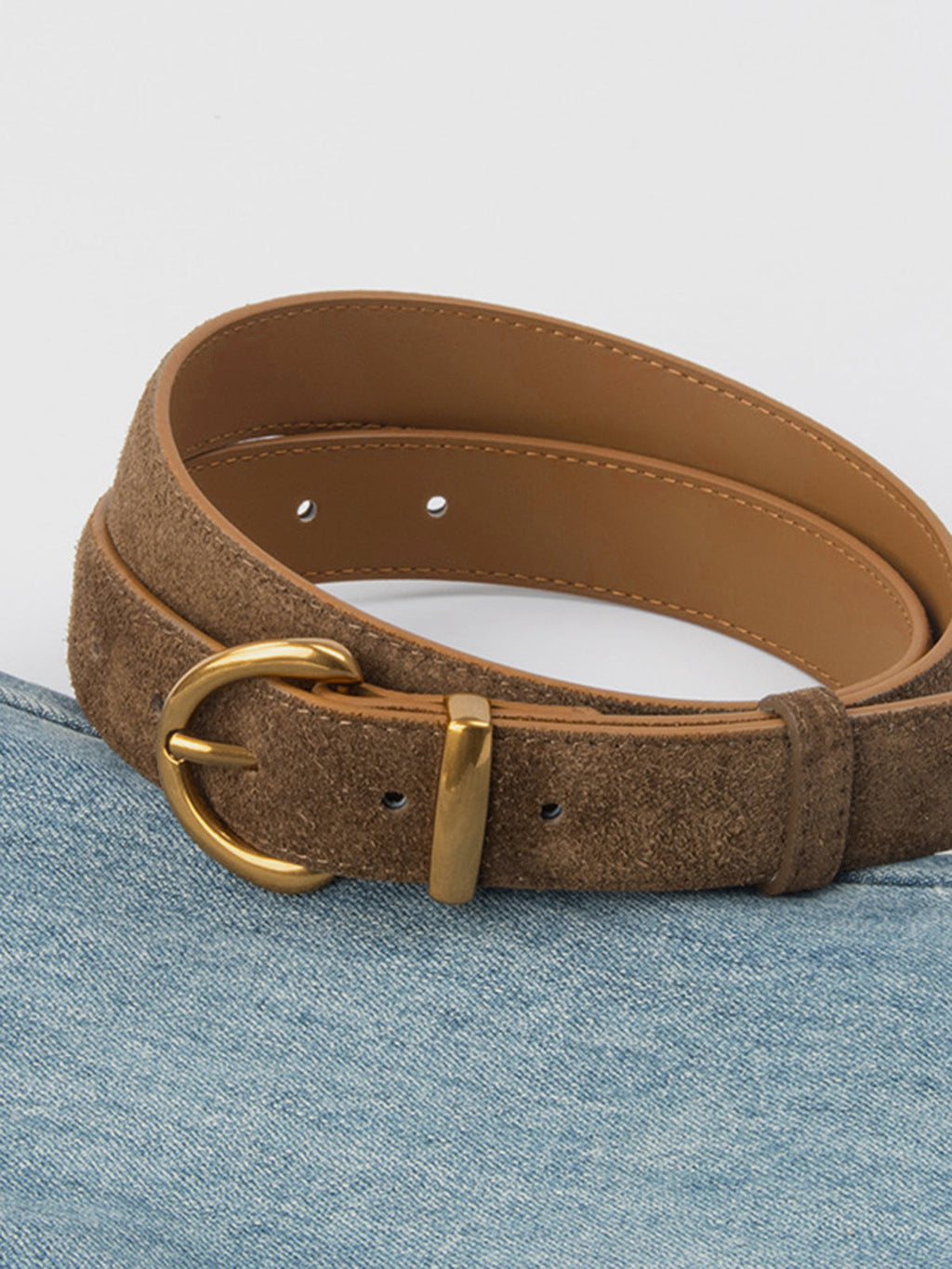 Suede Circle Buckle Belt