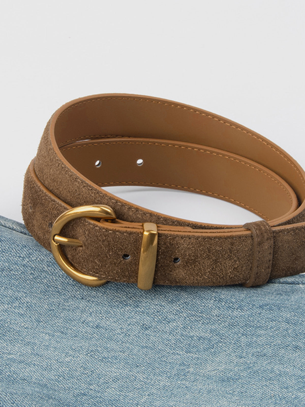 Suede Circle Buckle Belt