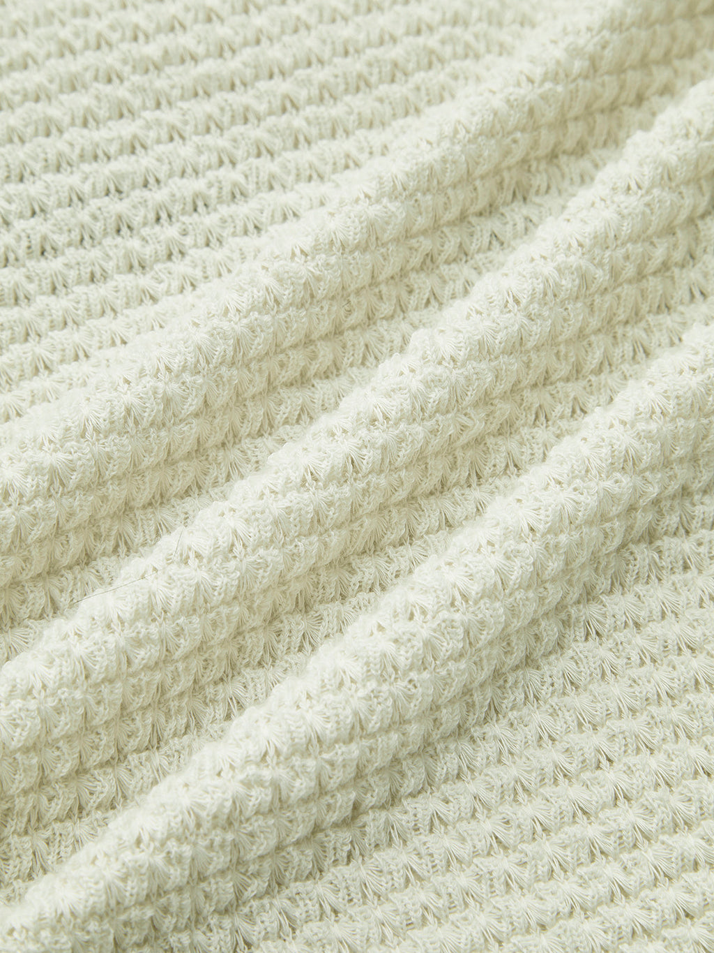 Fitted Waffle Knit Long Sleeve Top