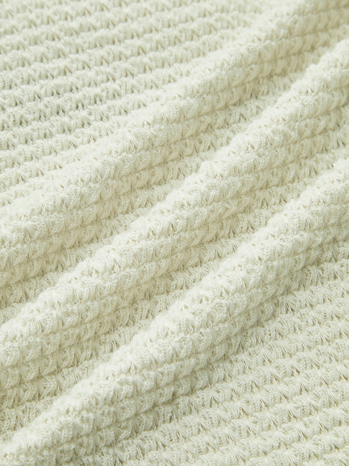 Fitted Waffle Knit Long Sleeve Top