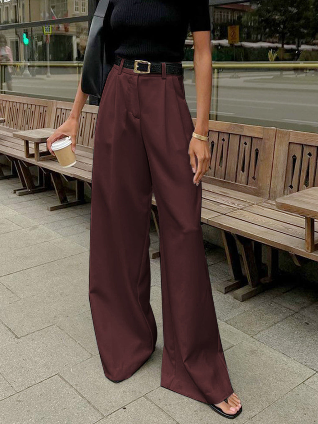 Women's High-Waist Wide-Leg Trousers
