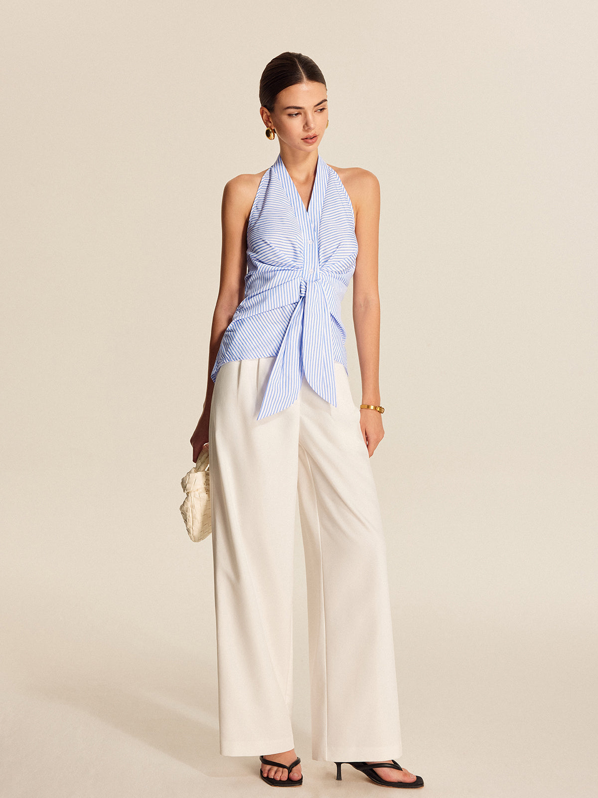 Women´s Striped Halter Tie Top