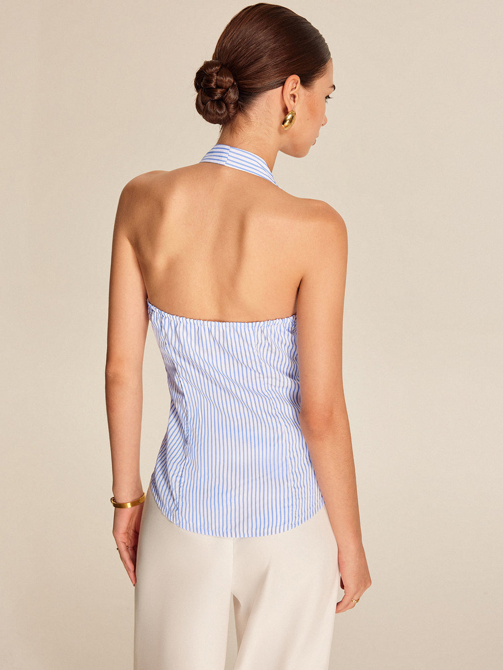Women´s Striped Halter Tie Top