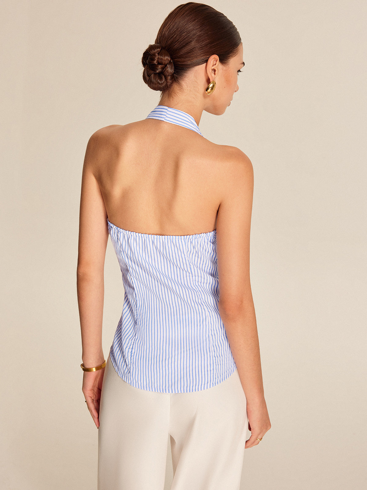 Women´s Striped Halter Tie Top