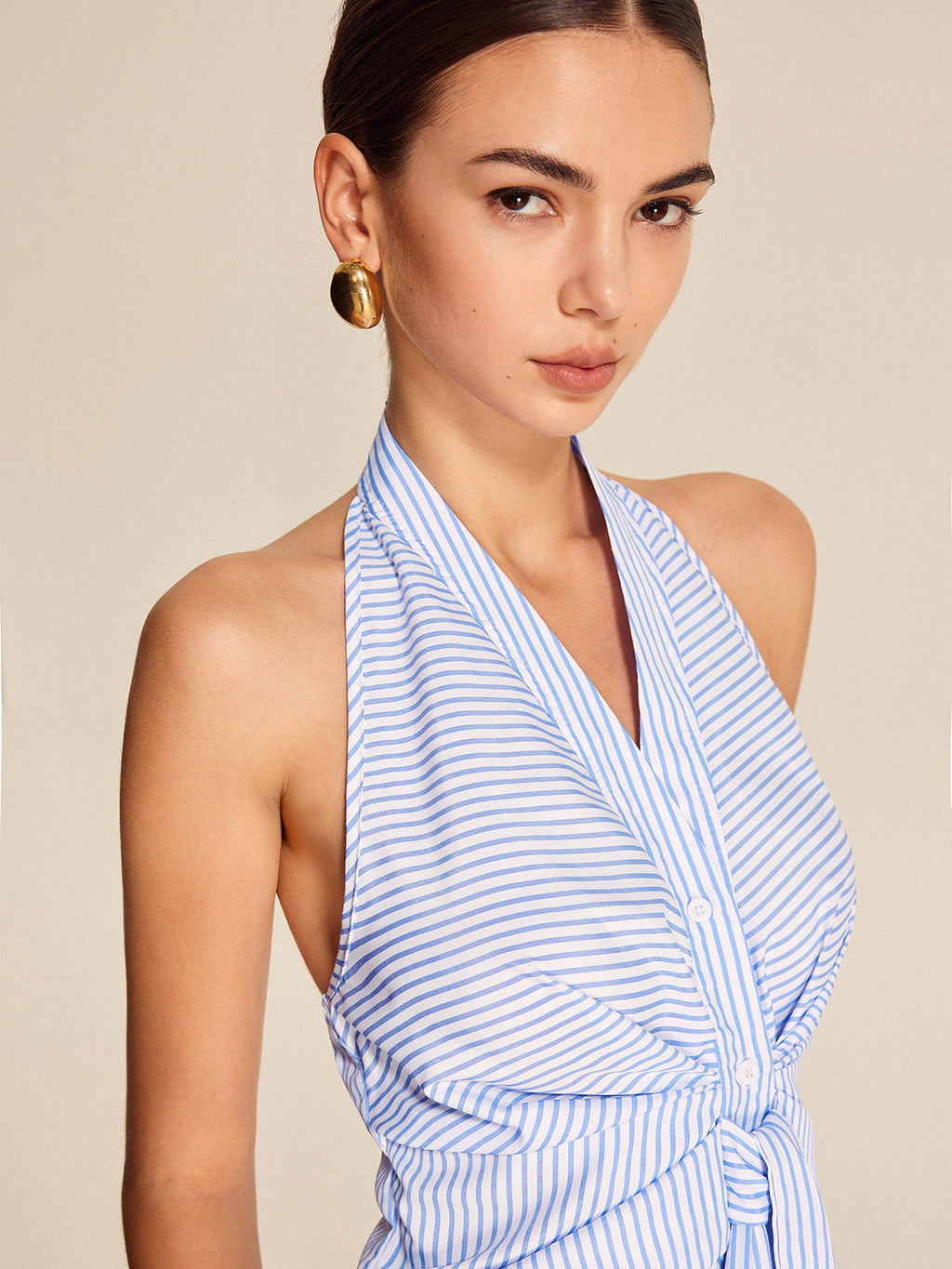 Women´s Striped Halter Tie Top