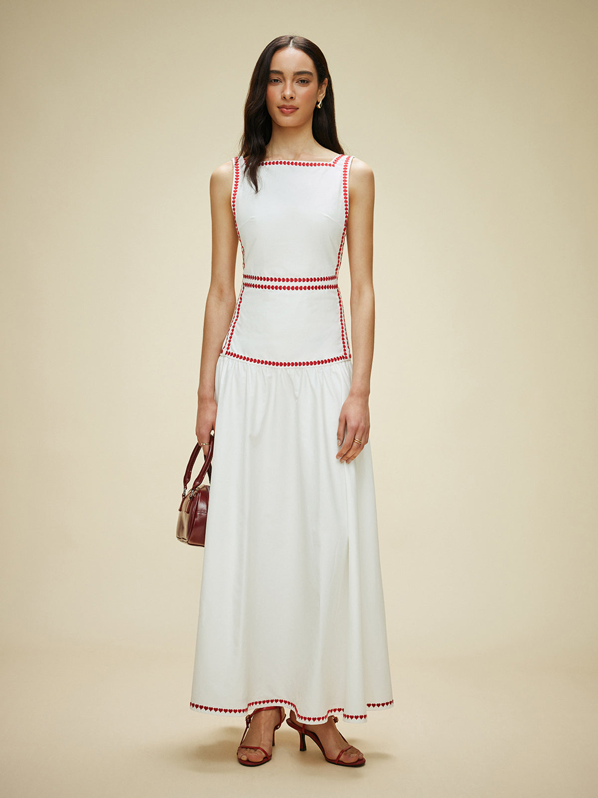 Contrast Trim Summer Maxi Dress