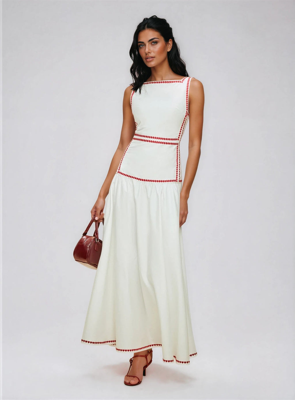 Contrast Trim Summer Maxi Dress