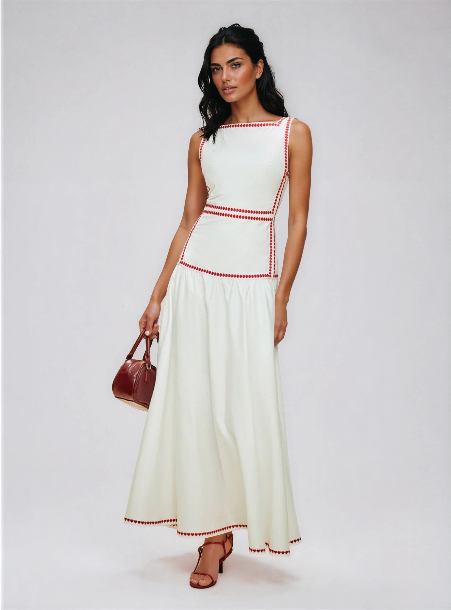 Contrast Trim Summer Maxi Dress