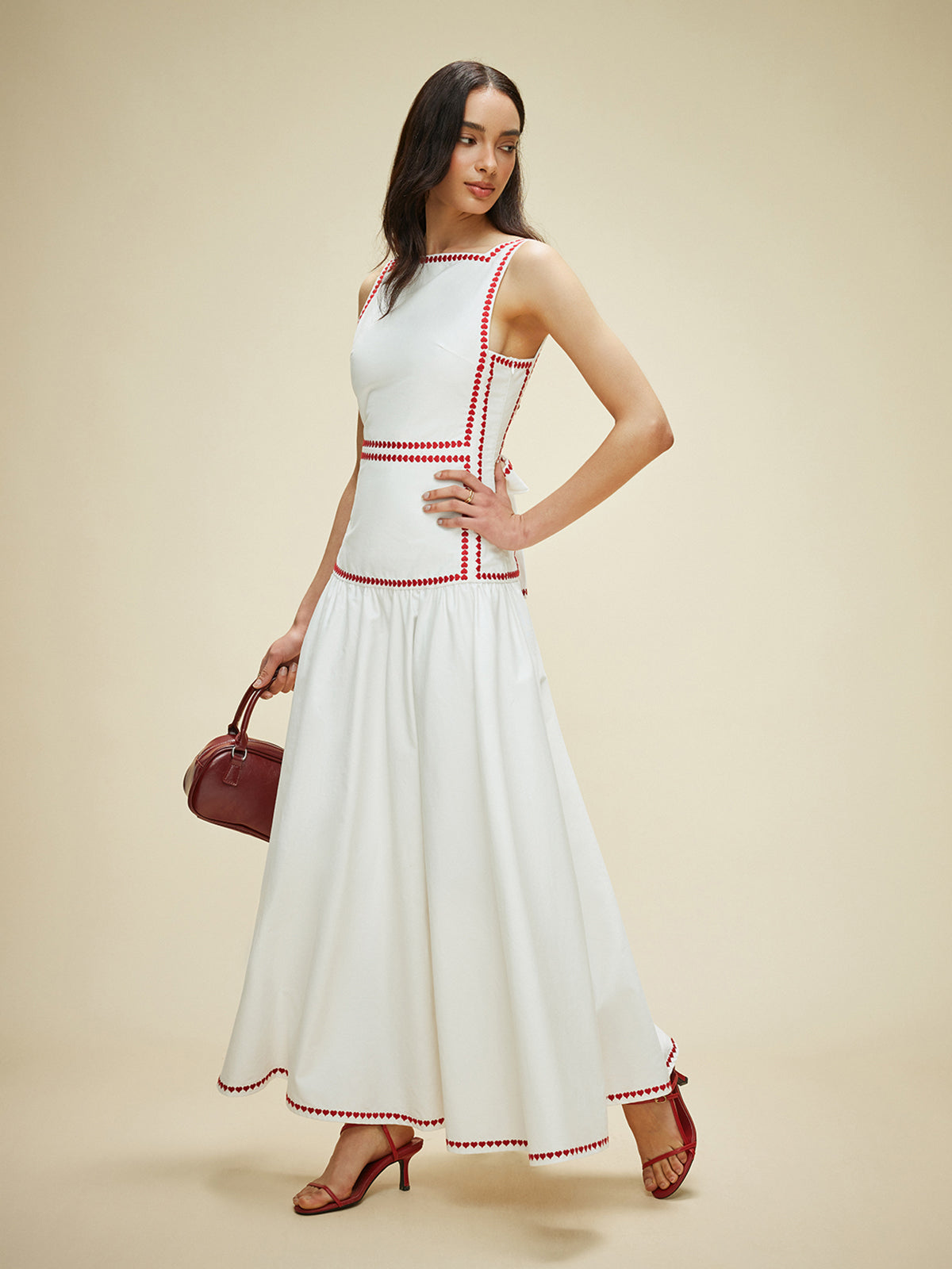 Contrast Trim Summer Maxi Dress