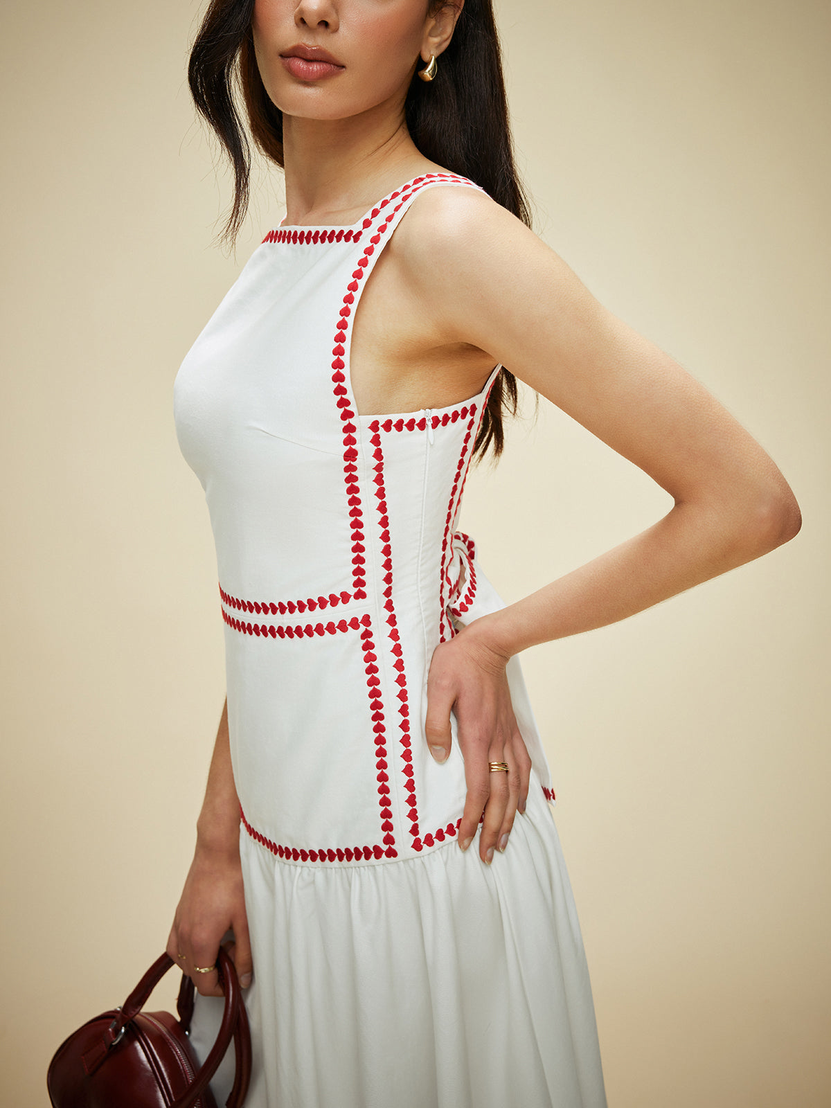 Contrast Trim Summer Maxi Dress