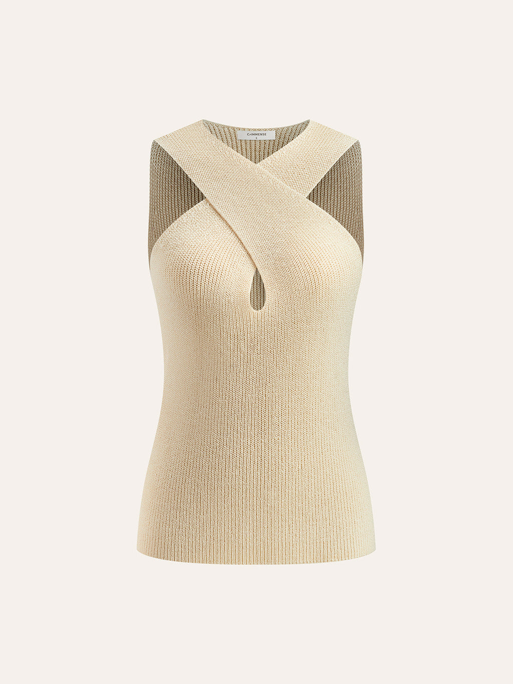 Cross Neck Knit Tank Top