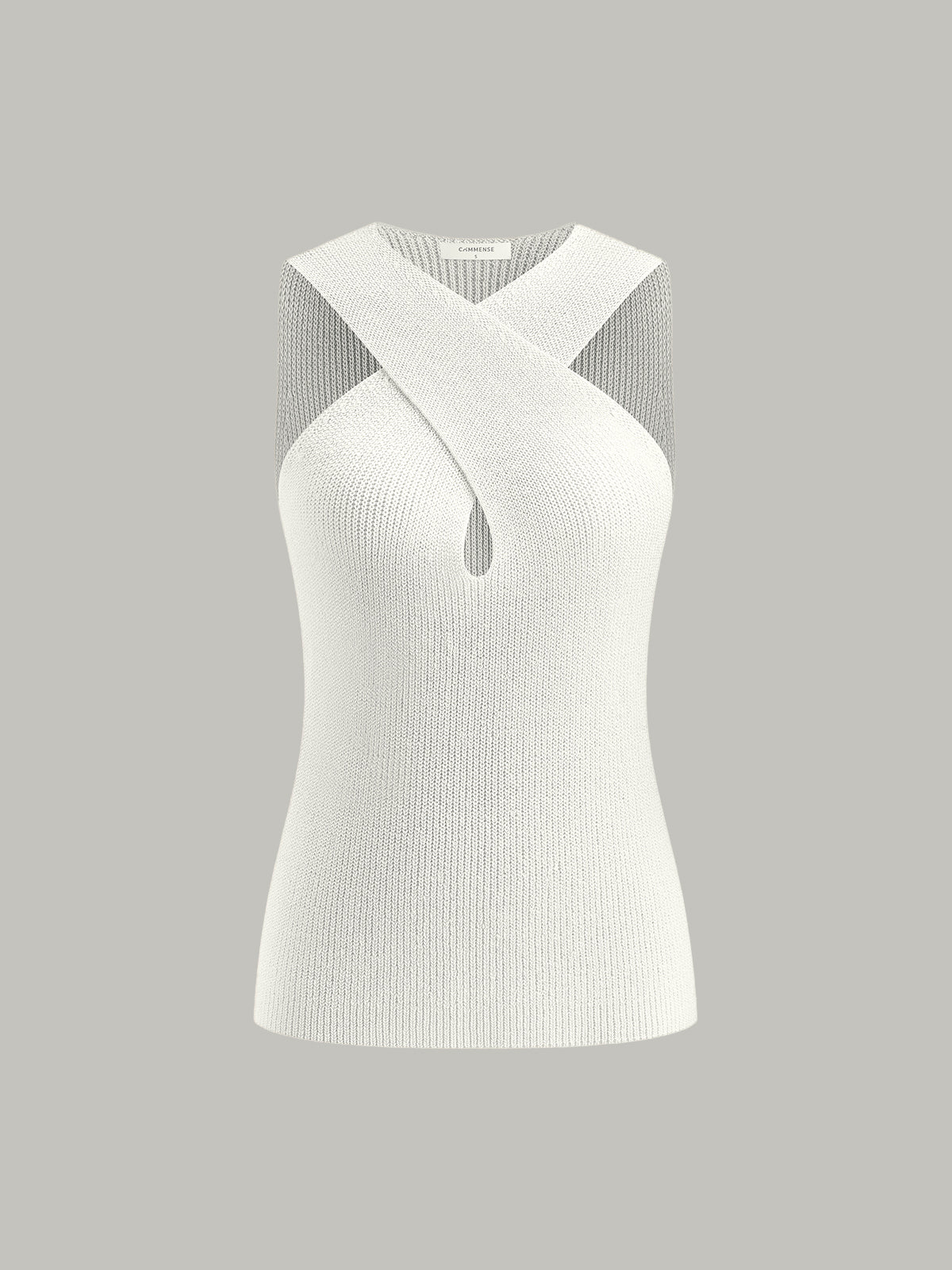 Cross Neck Knit Tank Top