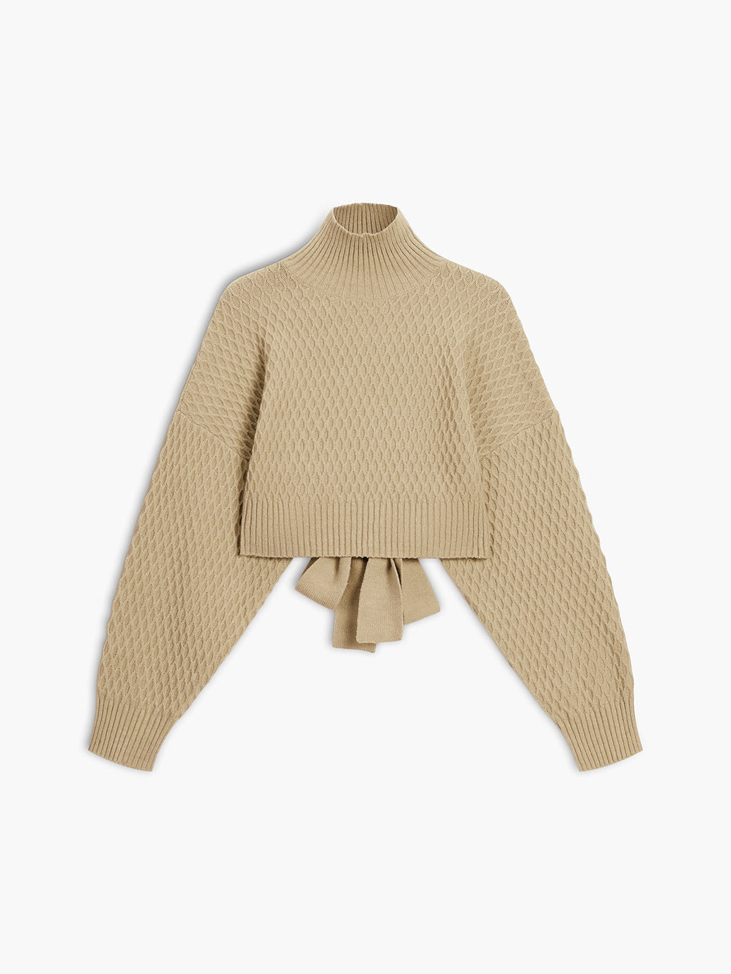 Open-Back Tie Knit Sweater