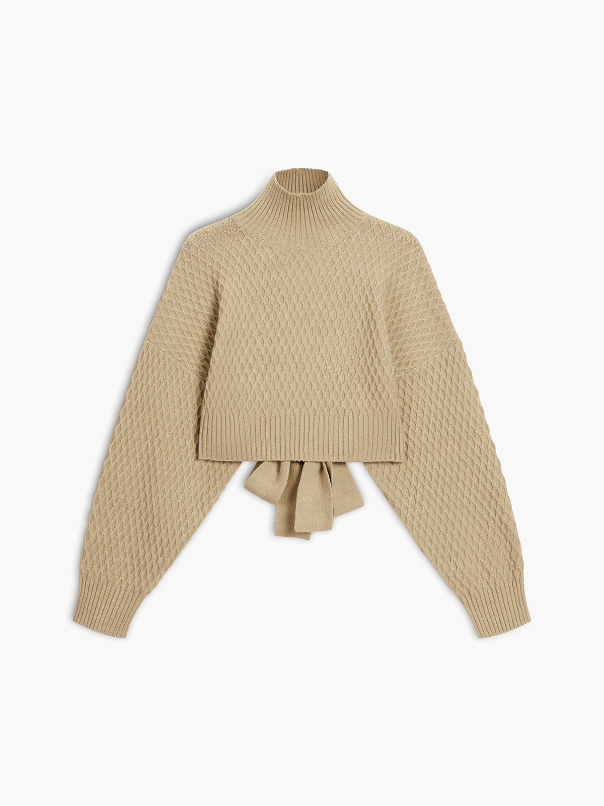 Open-Back Tie Knit Sweater