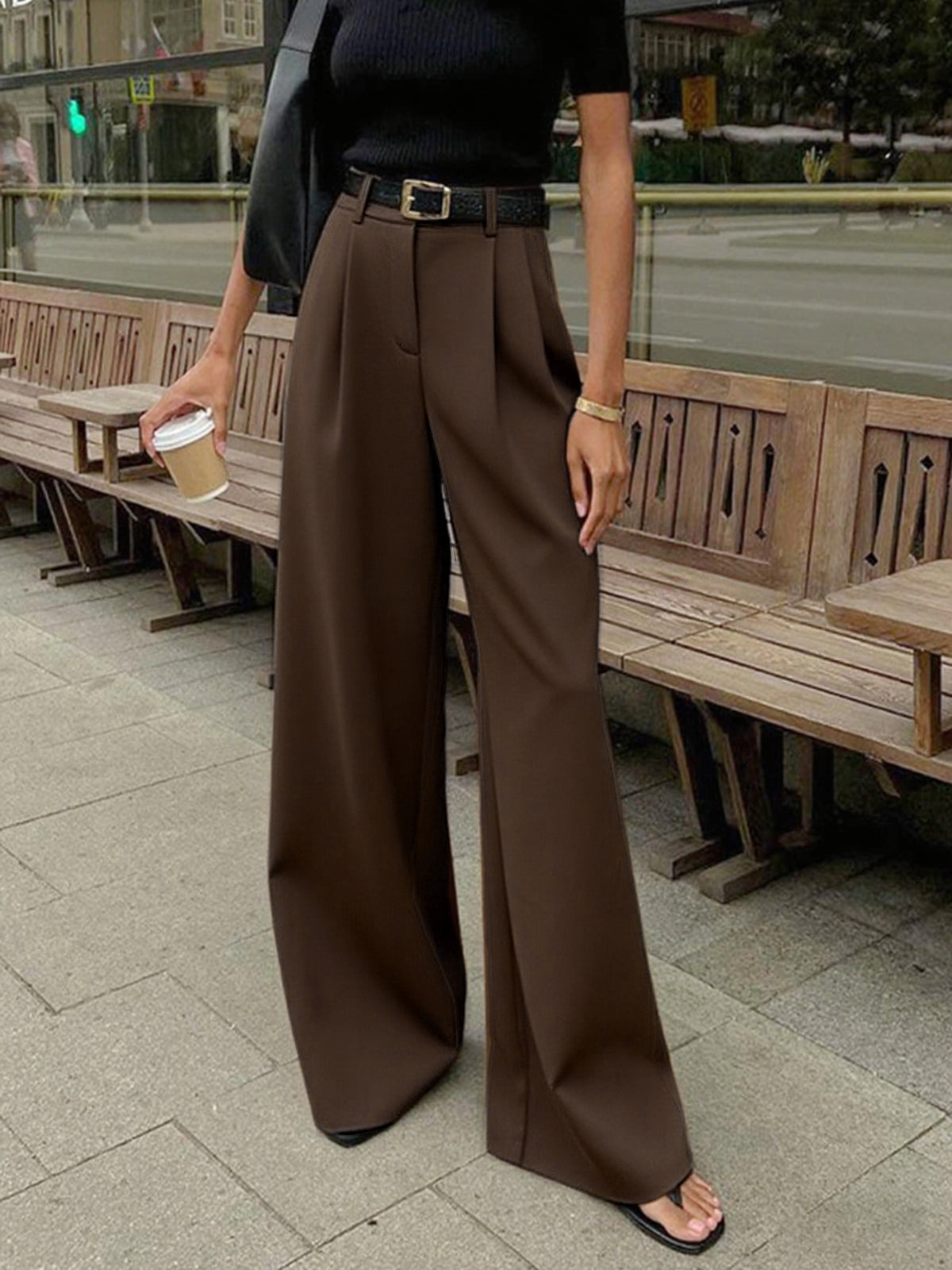 Women's High-Waist Wide-Leg Trousers