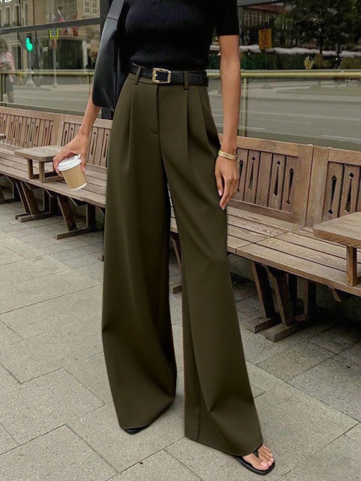 Women's High-Waist Wide-Leg Trousers