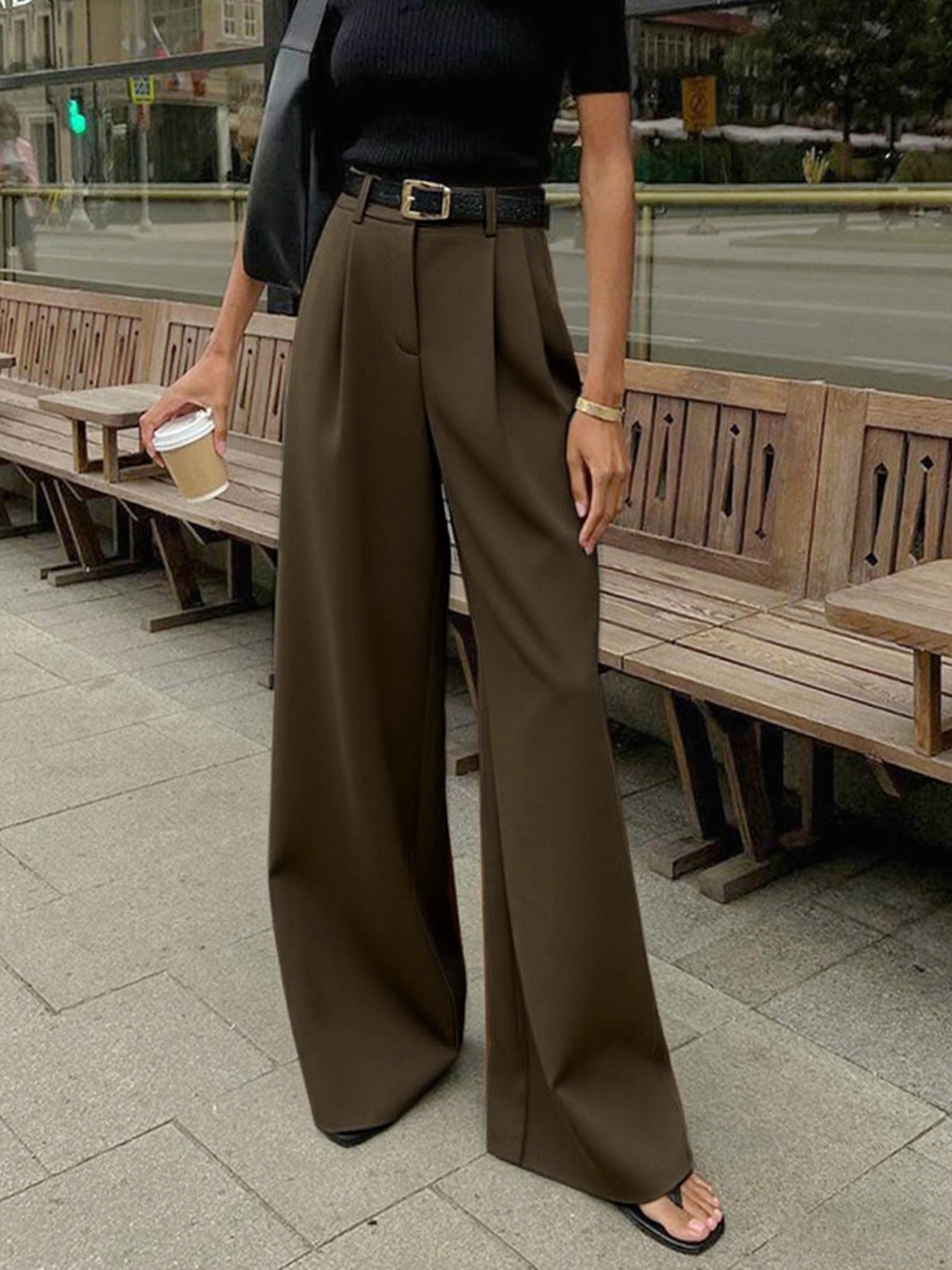 Women's High-Waist Wide-Leg Trousers